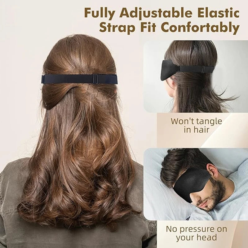 Masque pour les yeux de sommeil lesté pour le sommeil latéral hommes femmes masque de sommeil profilé 3D pas de pression oculaire 100% blocage doux confortable oeil by Sirius Flow