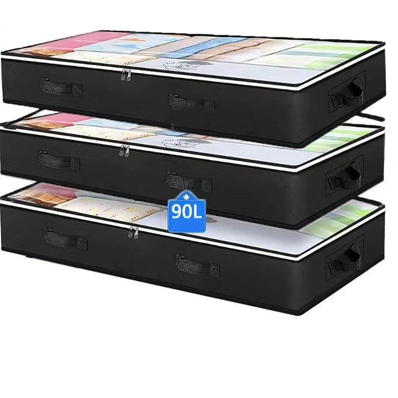 Conteneurs de rangement pliables sous le lit, avec fenêtre transparente, organisateurs de jouets sous le lit et sacs de rangement pour vêtements, bacs de rangement pour placard by Sirius Flow