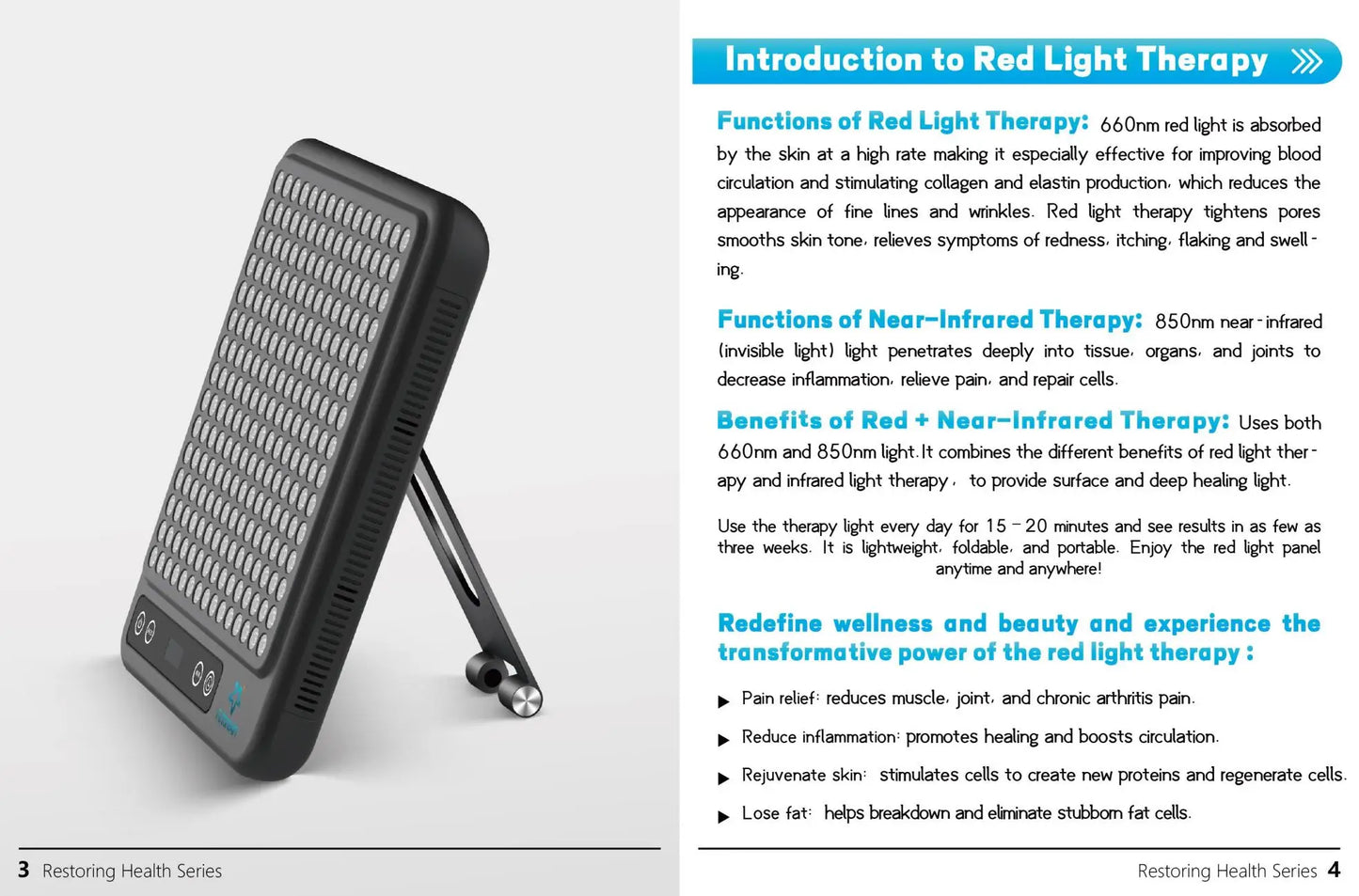 Astarexin – panneau de thérapie à la lumière rouge, dispositif LED Anti-inflammatoire pour le visage, soins de la peau, lampe 660nm850nm pour soulager la douleur Anti-âge by Sirius Flow