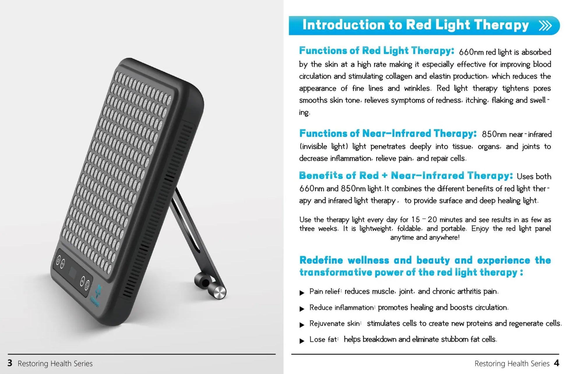 Astarexin – panneau de thérapie à la lumière rouge, dispositif LED Anti-inflammatoire pour le visage, soins de la peau, lampe 660nm850nm pour soulager la douleur Anti-âge by Sirius Flow