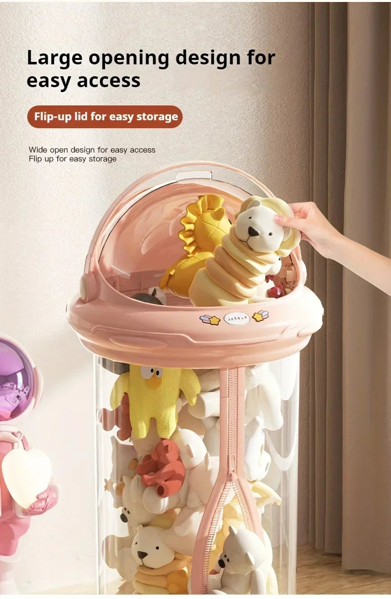 Boîte de rangement de poupées d'astronaute, boîtes de rangement de jouets en peluche pour enfants, plastique Transparent en peluche, rangement à domicile, poubelle à fermeture éclair by Sirius Flow