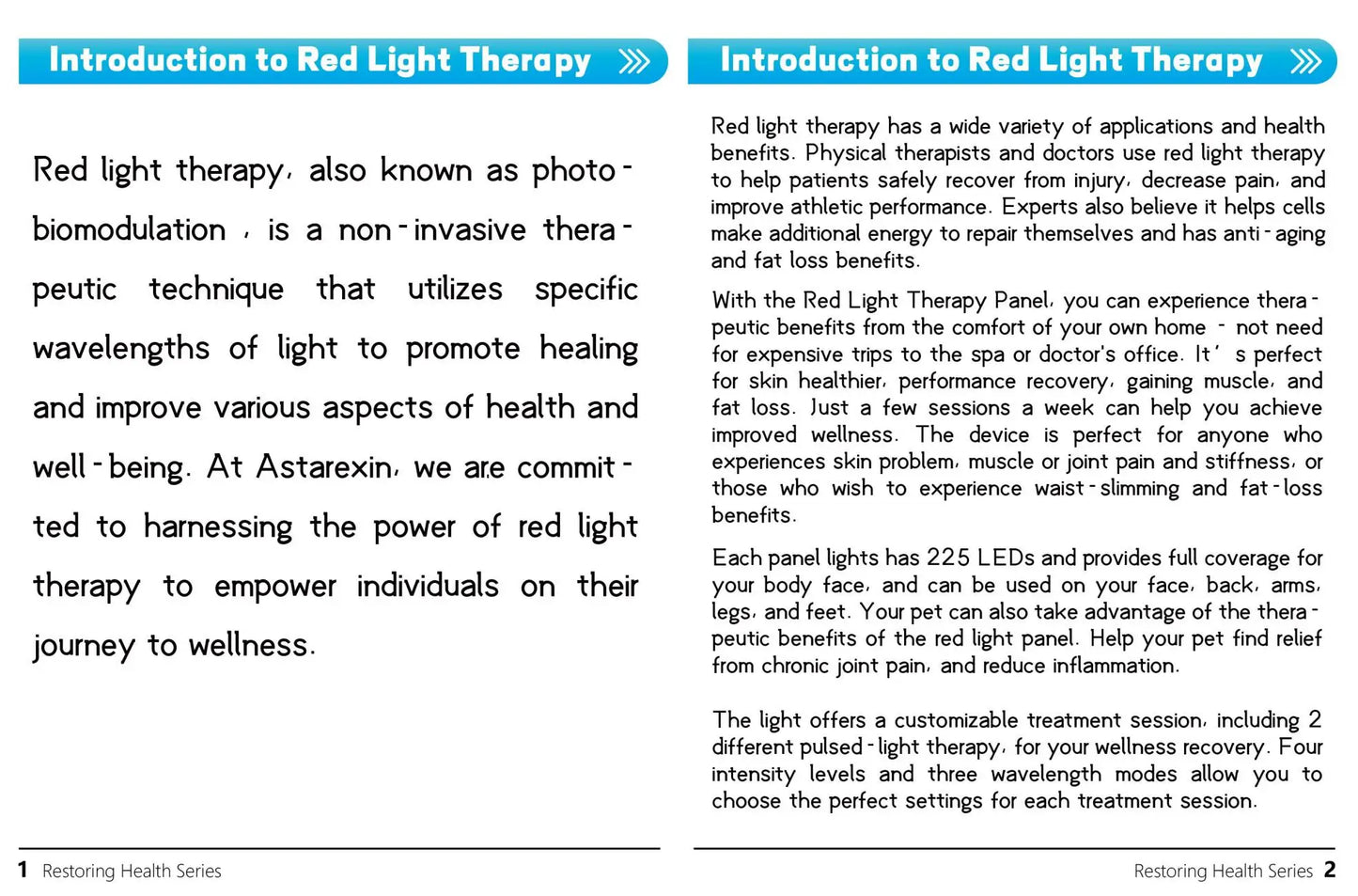 Astarexin – panneau de thérapie à la lumière rouge, dispositif LED Anti-inflammatoire pour le visage, soins de la peau, lampe 660nm850nm pour soulager la douleur Anti-âge by Sirius Flow
