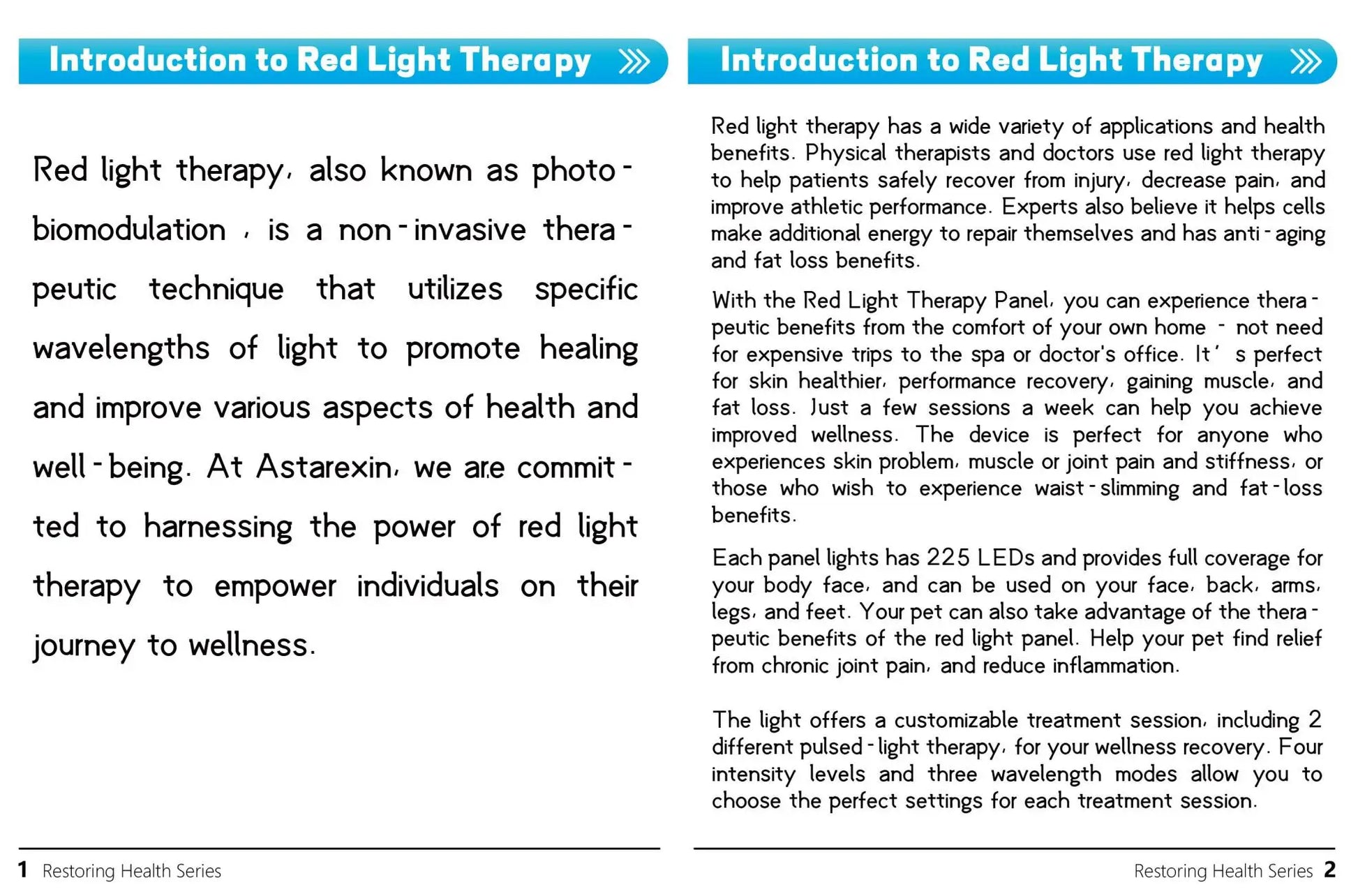 Astarexin – panneau de thérapie à la lumière rouge, dispositif LED Anti-inflammatoire pour le visage, soins de la peau, lampe 660nm850nm pour soulager la douleur Anti-âge by Sirius Flow