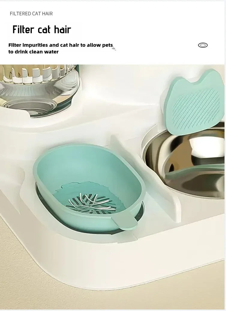 Bol pour chat mangeoire automatique pour chats, chiens, animaux domestiques, distributeurs d'eau, bol pour chat intégré, bassin de nourriture pour chat, chiens, manger, boire by Sirius Flow