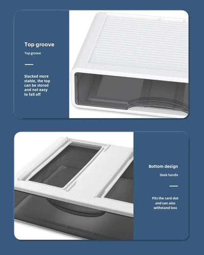 Boîte en plastique, organisateur de bureau, tiroir, boîte de rangement de maquillage, conteneur de bijoux empilable, grand masque, rangement de médicaments de bureau, anti-poussière by Sirius Flow