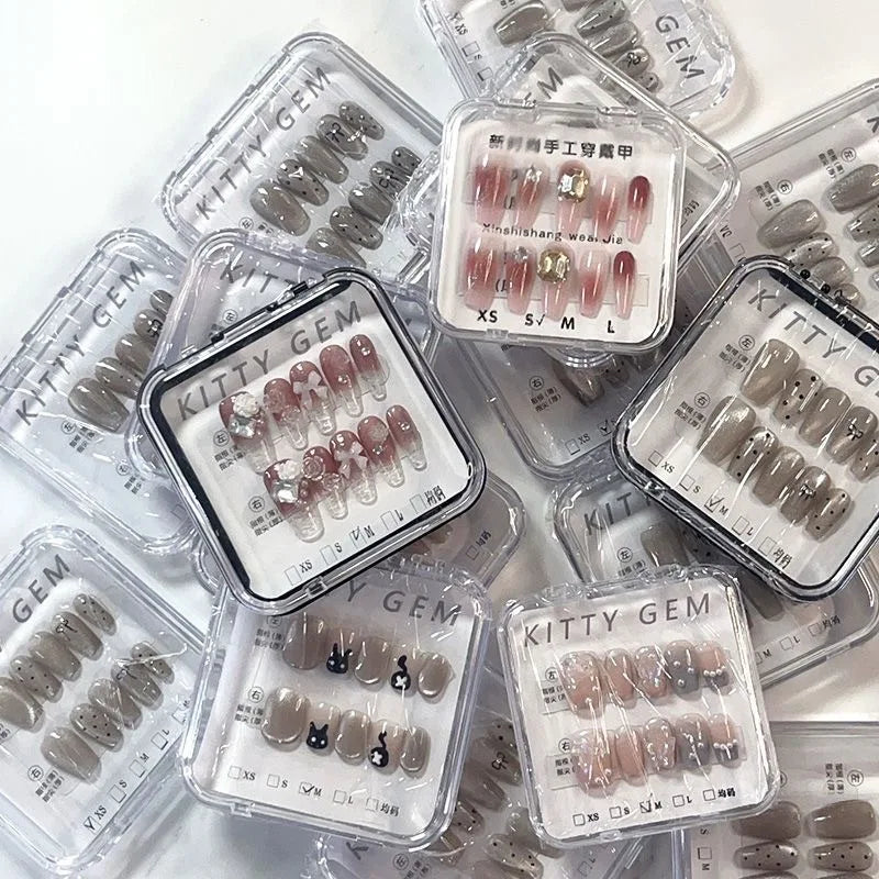 Boîtes acryliques de stockage d'ongles à pression, avec feuilles adhésives, boîtes transparentes pour ongles, outils et accessoires de rangement de bijoux, 10 pièces by Sirius Flow