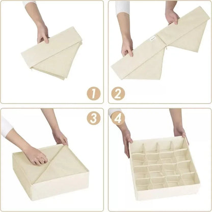 Boîte de rangement pour sous-vêtements, boîte de rangement pliable Non tissée, ensemble de Six pièces pour sous-vêtements, soutien-gorge, chaussettes, tiroir, boîte de finition, 4 pièces/1 ensemble by Sirius Flow