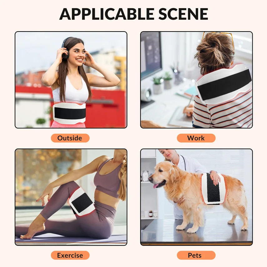 Dispositif de ceinture de coussin chauffant à lumière rouge LED infrarouge portable, photothérapie du cou et initié, 660nm, 850nm, 940nm, corps, instituts by Sirius Flow