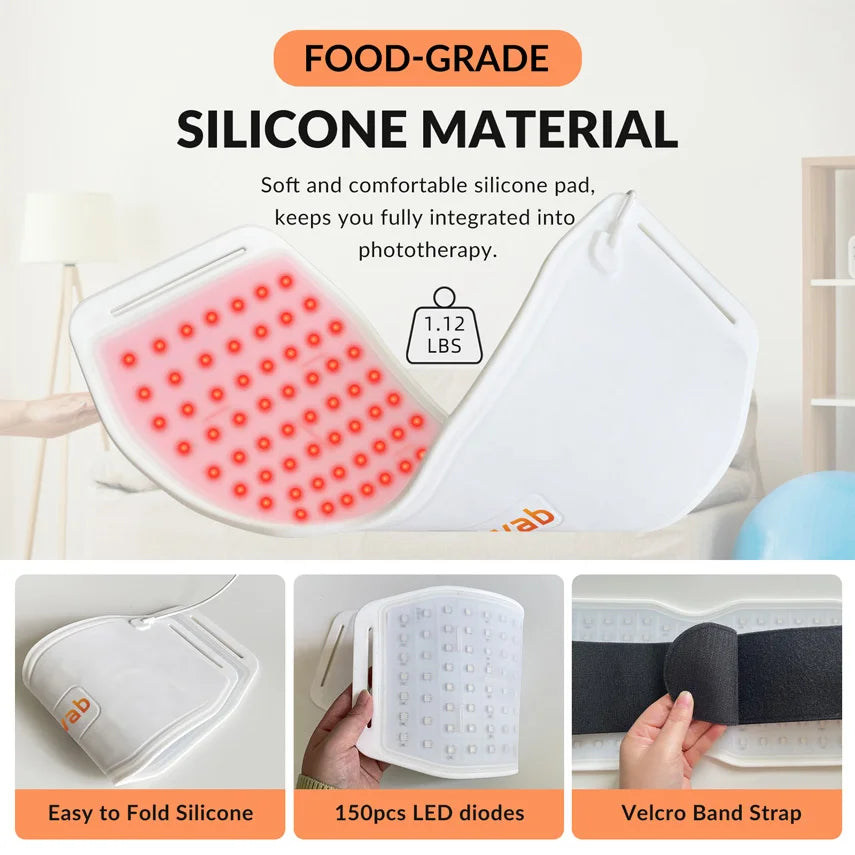 Dispositif de ceinture de coussin chauffant à lumière rouge LED infrarouge portable, photothérapie du cou et initié, 660nm, 850nm, 940nm, corps, instituts by Sirius Flow