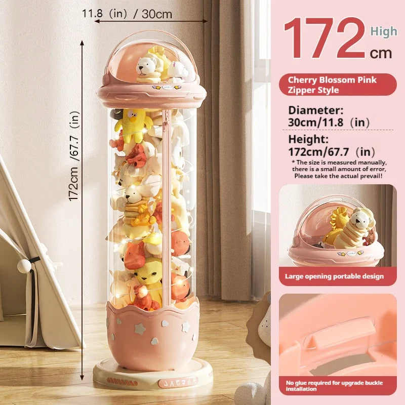 Boîte de rangement de poupées d'astronaute, boîtes de rangement de jouets en peluche pour enfants, plastique Transparent en peluche, rangement à domicile, poubelle à fermeture éclair by Sirius Flow