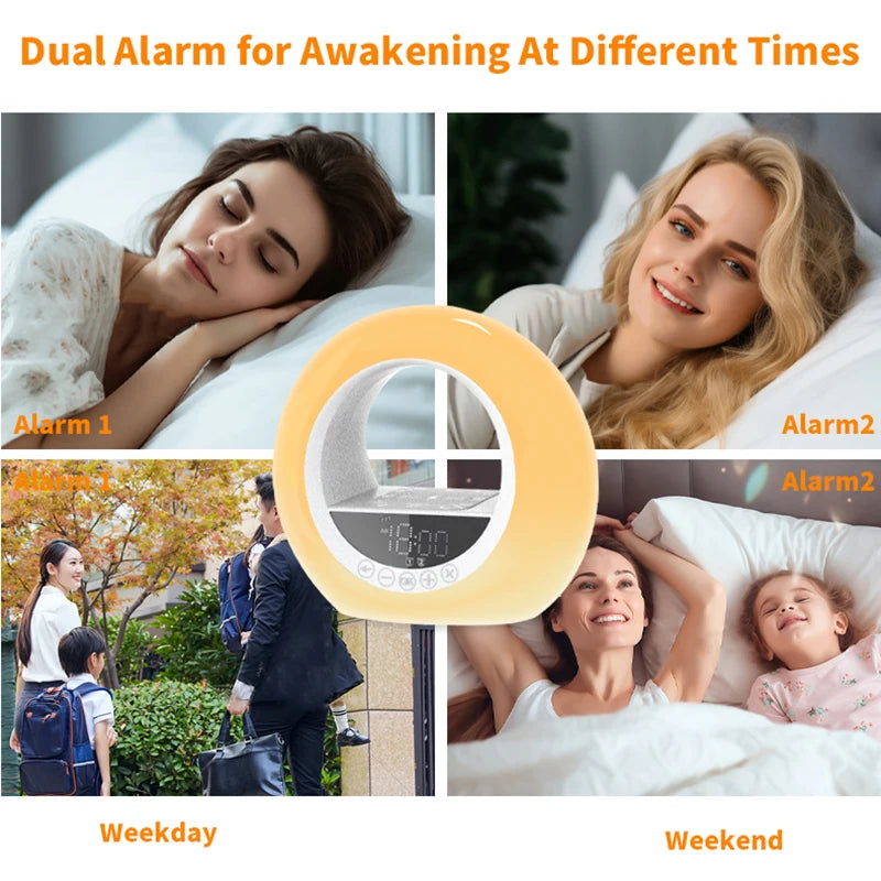 Réveil lumineux avec Simulation de lever du soleil, Radio FM, veilleuse, sons naturels, aide au sommeil pour enfants, dormeurs lourds by Sirius Flow