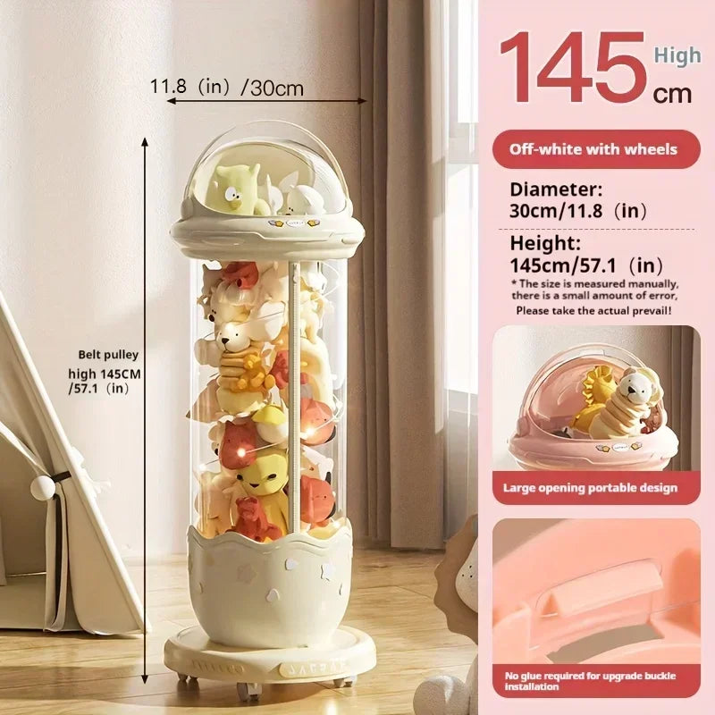 Boîte de rangement de poupées d'astronaute, boîtes de rangement de jouets en peluche pour enfants, plastique Transparent en peluche, rangement à domicile, poubelle à fermeture éclair by Sirius Flow