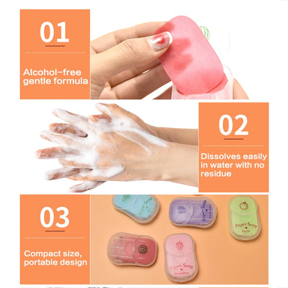 Feuilles De Savon Portables Sans Alcool Pour Voyage Pour Mains Hygiéniques 50 Feuilles - Sirius Flow 