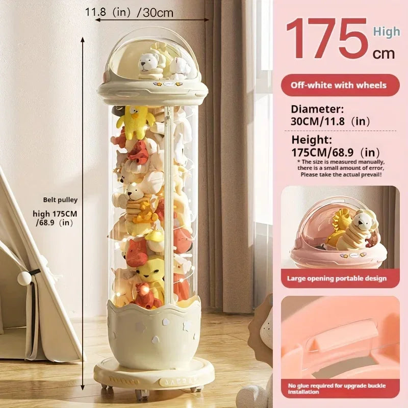 Boîte de rangement de poupées d'astronaute, boîtes de rangement de jouets en peluche pour enfants, plastique Transparent en peluche, rangement à domicile, poubelle à fermeture éclair by Sirius Flow