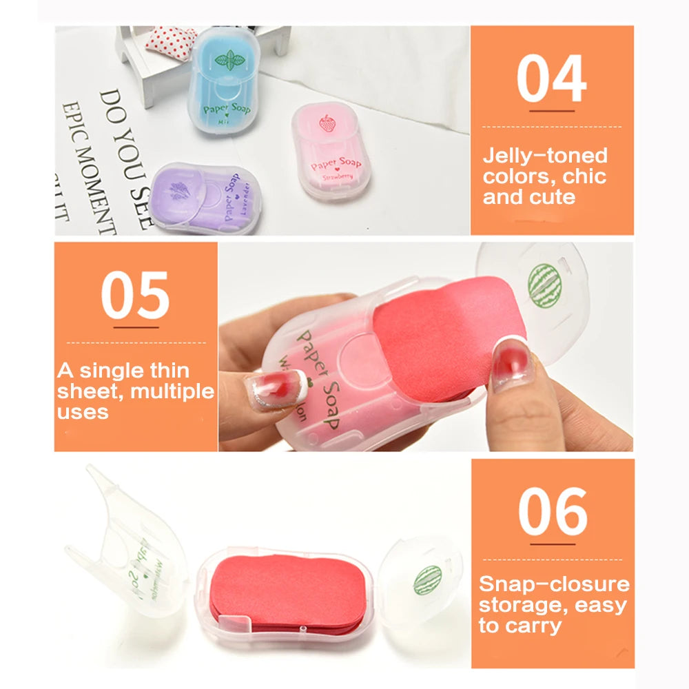 Feuilles De Savon Portables Sans Alcool Pour Voyage Pour Mains Hygiéniques 50 Feuilles - Sirius Flow 