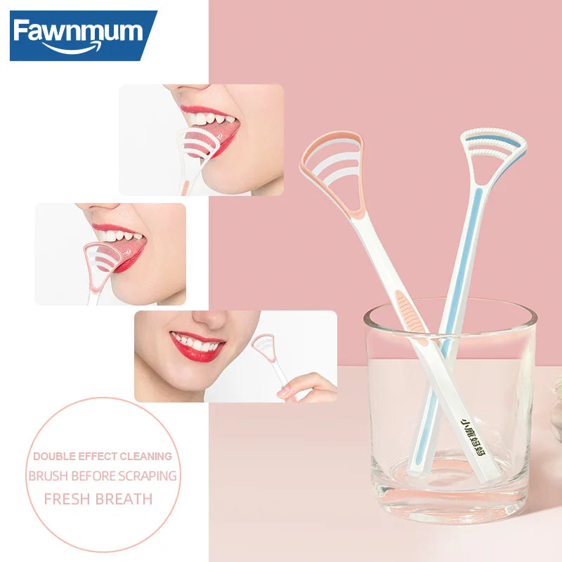 Fawnmum Grattoir À Langue Silicone Haleine Fraîche Pour Adultes Hygiène Buccale Facile Et Efficace - Sirius Flow 