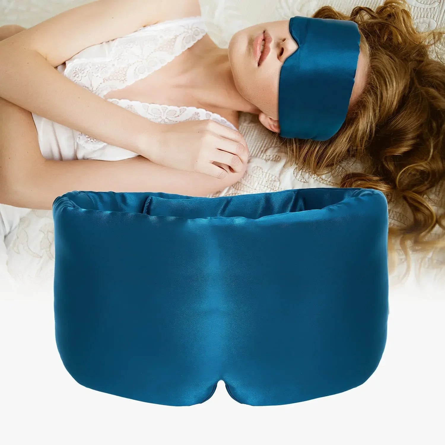 Masque de sommeil en soie de mûrier, patch oculaire bloquant la lumière, masque pour les yeux, doux et rembourré, aide au sommeil pour voyage by Sirius Flow