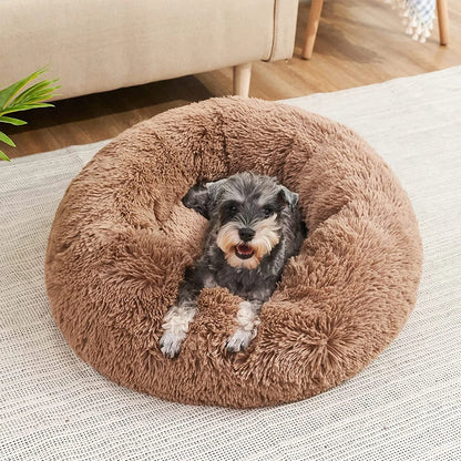 Lit rond en peluche super doux pour animaux de compagnie, lit pour grand chien, maison pour chat, long, moyen, sommeil chaud, hiver, 40-90cm by Sirius Flow