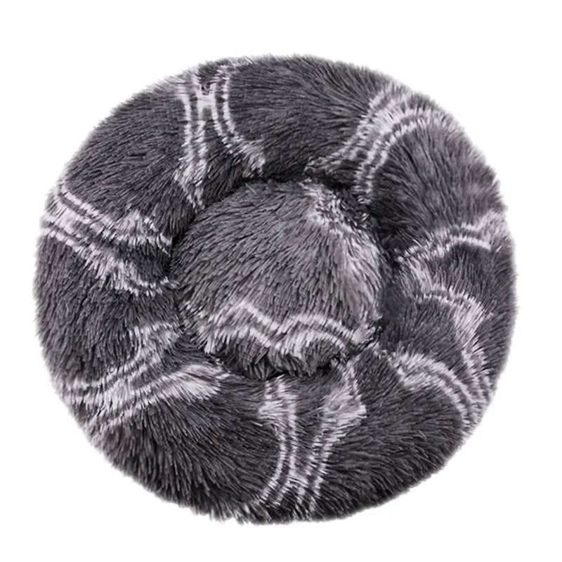 Lit rond en peluche super doux pour animaux de compagnie, lit pour grand chien, maison pour chat, long, moyen, sommeil chaud, hiver, 40-90cm by Sirius Flow