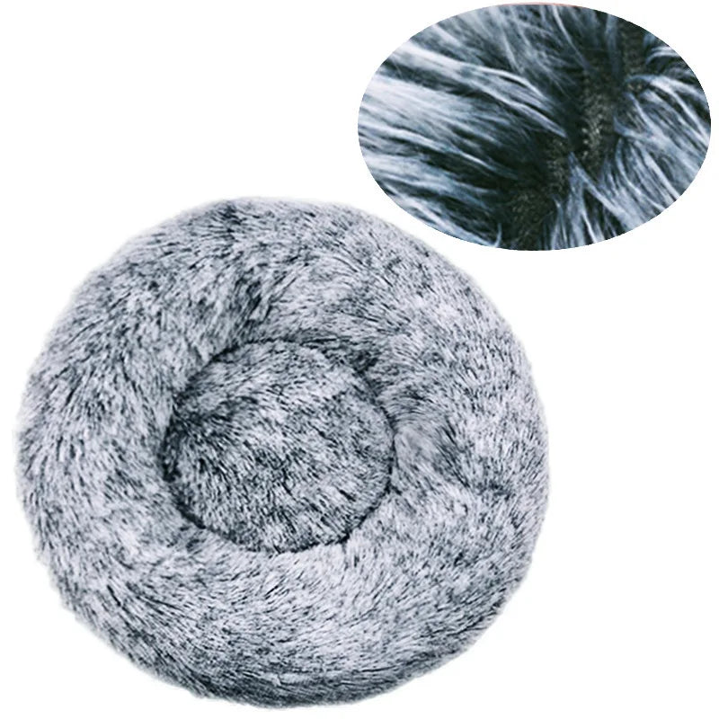 Lit rond en peluche super doux pour animaux de compagnie, lit pour grand chien, maison pour chat, long, moyen, sommeil chaud, hiver, 40-90cm by Sirius Flow