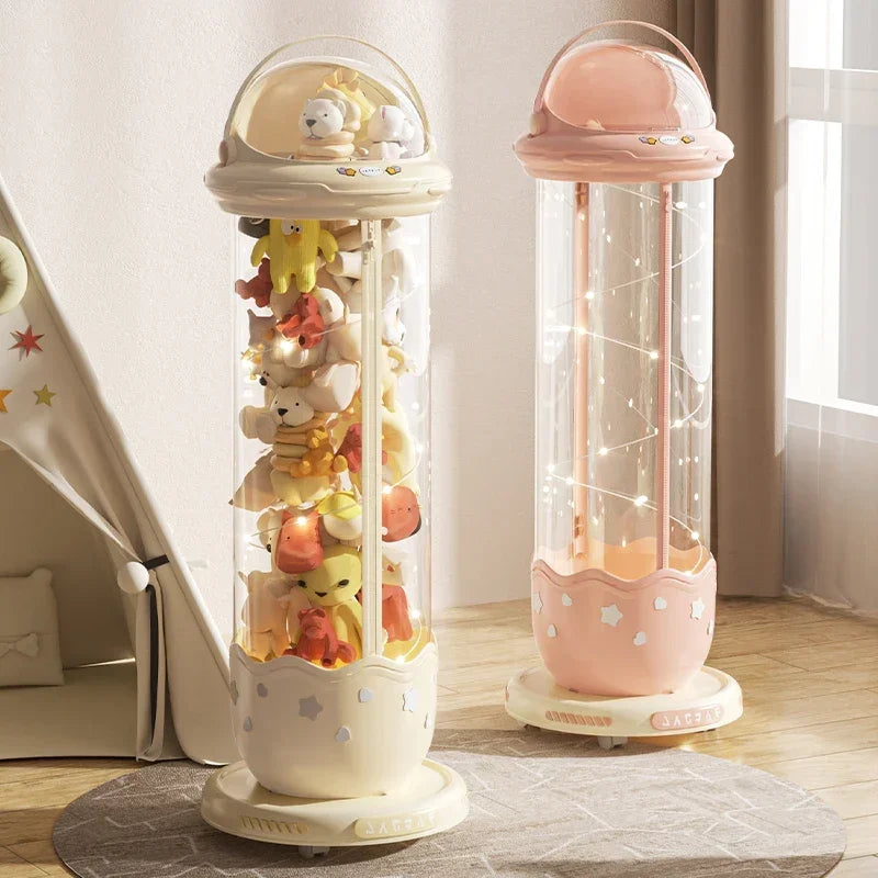 Boîte de rangement de poupées d'astronaute, boîtes de rangement de jouets en peluche pour enfants, plastique Transparent en peluche, rangement à domicile, poubelle à fermeture éclair by Sirius Flow