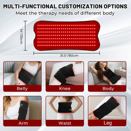 Coussin de thérapie par la lumière infrarouge rouge à 210 led, dispositifs de beauté pour le visage, le corps, le dos, les genoux, les mains et les pieds, coussin chauffant Portable 660nm 850nm by Sirius Flow