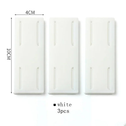 Lot de 3 plaques blanches rectangulaires 10x4 cm avec rainures pour fixation