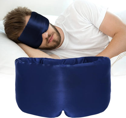 Masque de sommeil en soie de mûrier, patch oculaire bloquant la lumière, masque pour les yeux, doux et rembourré, aide au sommeil pour voyage by Sirius Flow