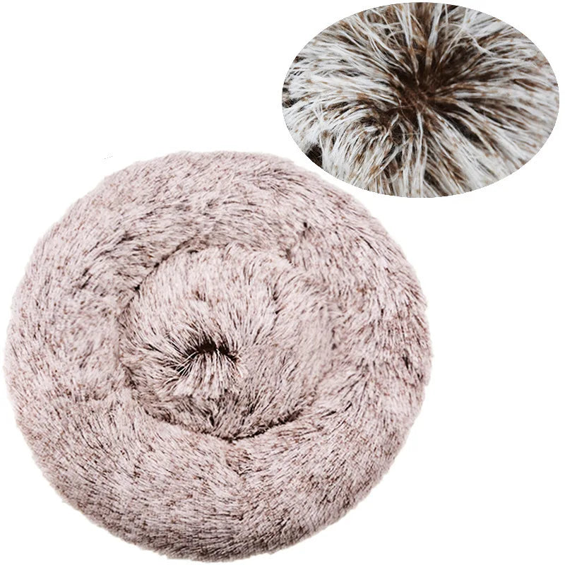 Lit rond en peluche super doux pour animaux de compagnie, lit pour grand chien, maison pour chat, long, moyen, sommeil chaud, hiver, 40-90cm by Sirius Flow