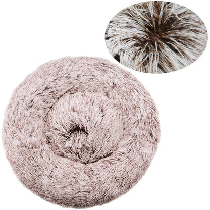 Lit rond en peluche super doux pour animaux de compagnie, lit pour grand chien, maison pour chat, long, moyen, sommeil chaud, hiver, 40-90cm by Sirius Flow