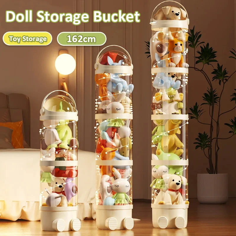 Boîte de rangement de poupées, Organization de jouets, Tube de rangement de jouets en peluche, baril de rangement en plastique Transparent, organisateur de jouets pour enfants by Sirius Flow