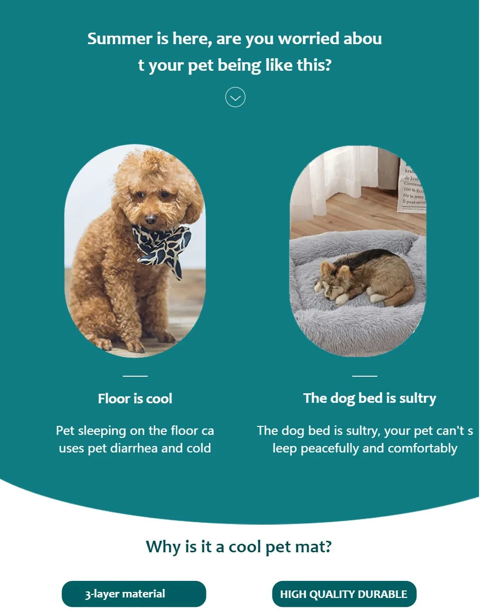 Tapis rafraîchissant pour chien, lit froid d'été pour animaux de compagnie, Extra Large pour petits et grands chiens, accessoires pour animaux de compagnie, couverture Durable pour chat, canapé, coussin de glace pour chat by Sirius Flow