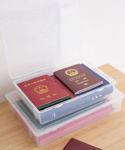 Boîte de rangement en plastique pour fournitures, grande capacité, informations transparentes, enregistrement domestique, forme carrée, boîte de rangement transparente A4 by Sirius Flow