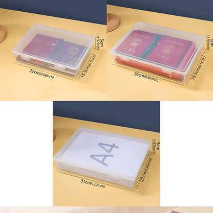 Boîte de rangement en plastique pour fournitures, grande capacité, informations transparentes, enregistrement domestique, forme carrée, boîte de rangement transparente A4 by Sirius Flow