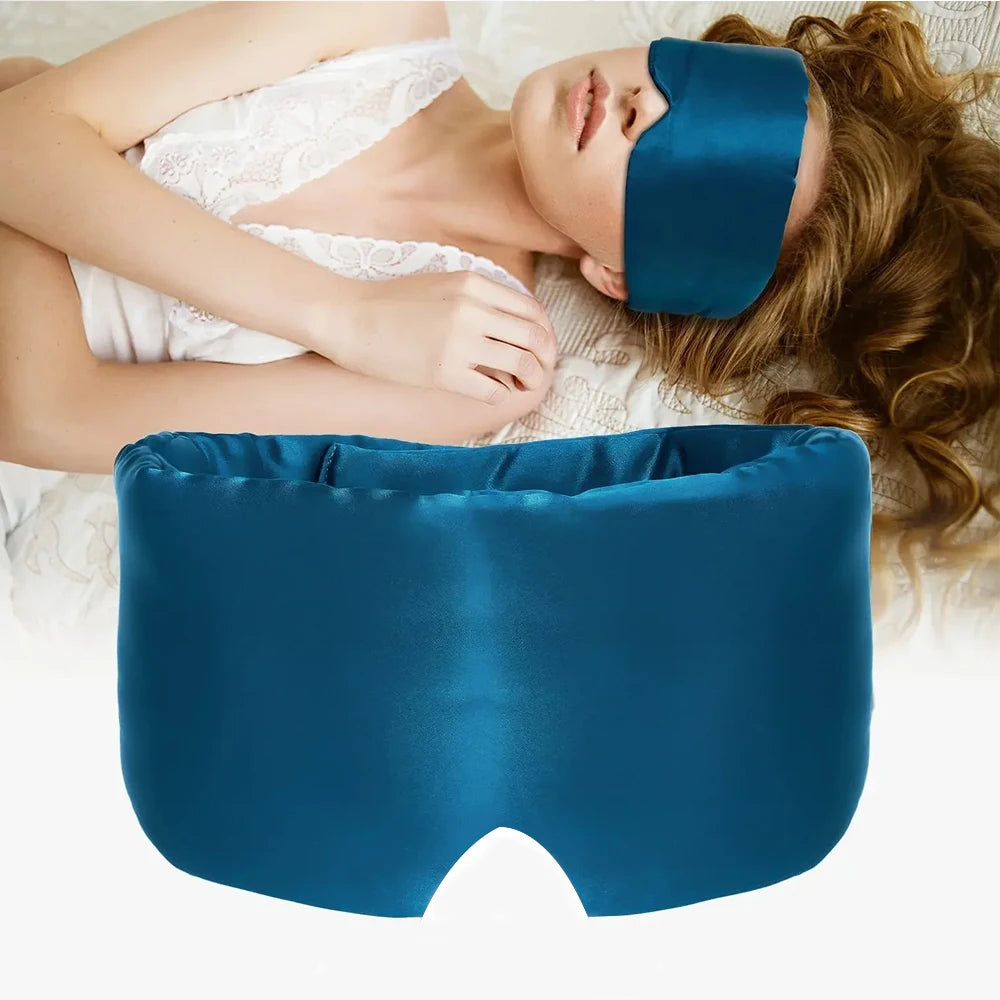 Masque de sommeil en soie de mûrier, patch oculaire bloquant la lumière, masque pour les yeux, doux et rembourré, aide au sommeil pour voyage by Sirius Flow