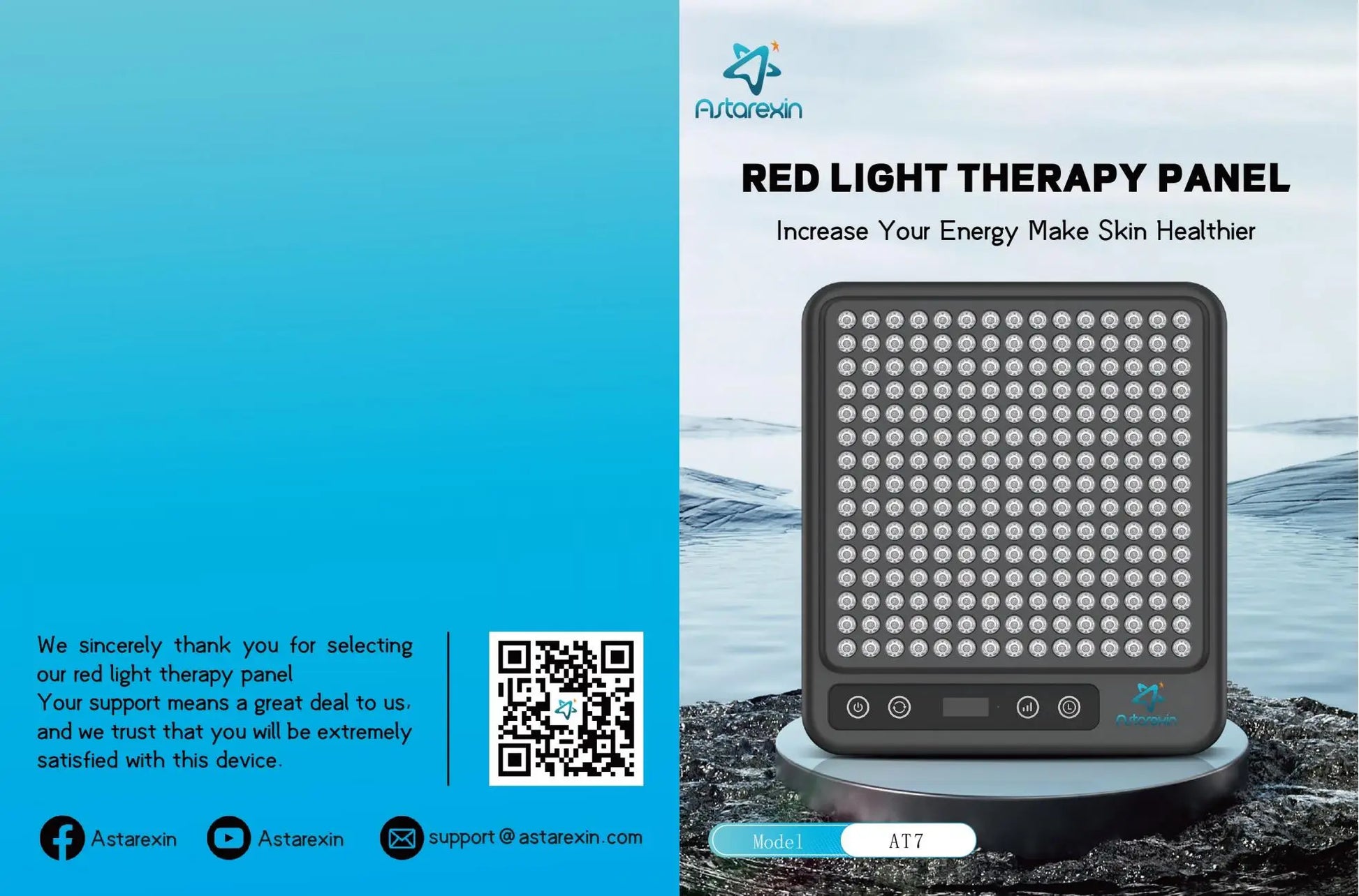 Astarexin – panneau de thérapie à la lumière rouge, dispositif LED Anti-inflammatoire pour le visage, soins de la peau, lampe 660nm850nm pour soulager la douleur Anti-âge by Sirius Flow