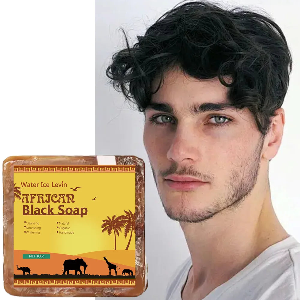 Savon Noir Africain Pour Acné Nettoyage Profond Exfoliant Visage Hydratant - Sirius Flow 