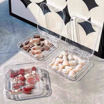 Boîtes acryliques de stockage d'ongles à pression, avec feuilles adhésives, boîtes transparentes pour ongles, outils et accessoires de rangement de bijoux, 10 pièces by Sirius Flow