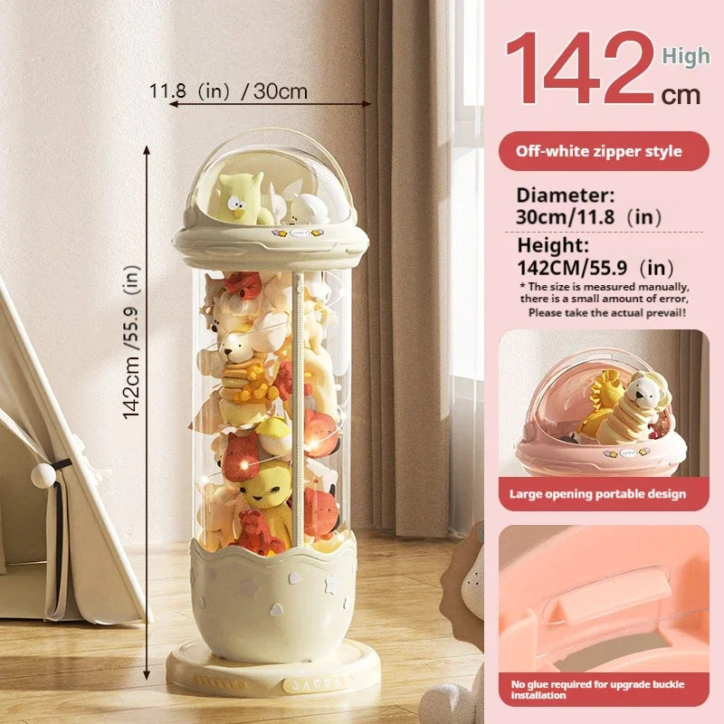 Boîte de rangement de poupées d'astronaute, boîtes de rangement de jouets en peluche pour enfants, plastique Transparent en peluche, rangement à domicile, poubelle à fermeture éclair by Sirius Flow