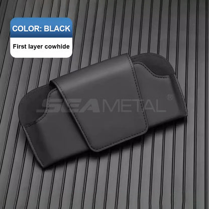 Seametal Porte Lunettes Pare Soleil En Cuir De Vache Boîte De Protection - Sirius Flow 