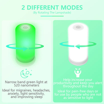 Lampe de luminothérapie LED, dispositif d'aide au sommeil, bande étroite, lumière verte, anti-dépression, sommeil rapide, veilleuses, tristesse, 520nm, 12000 Lux by Sirius Flow