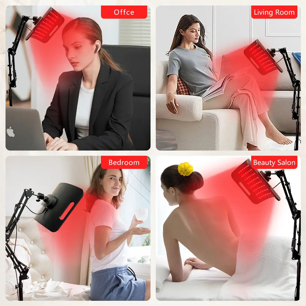 Lampe de luminothérapie rouge, dispositif de lumière infrarouge proche profonde de 660 et 850 nm avec support réglable et support de bureau pour le visage et le corps complet by Sirius Flow