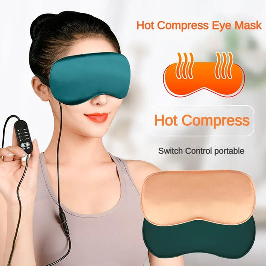 Masque de sommeil en soie, masque chauffant USB pour les yeux, compresse à vapeur chaude, couverture pour les yeux, contrôle de la température électrique, bandeau pour les yeux by Sirius Flow