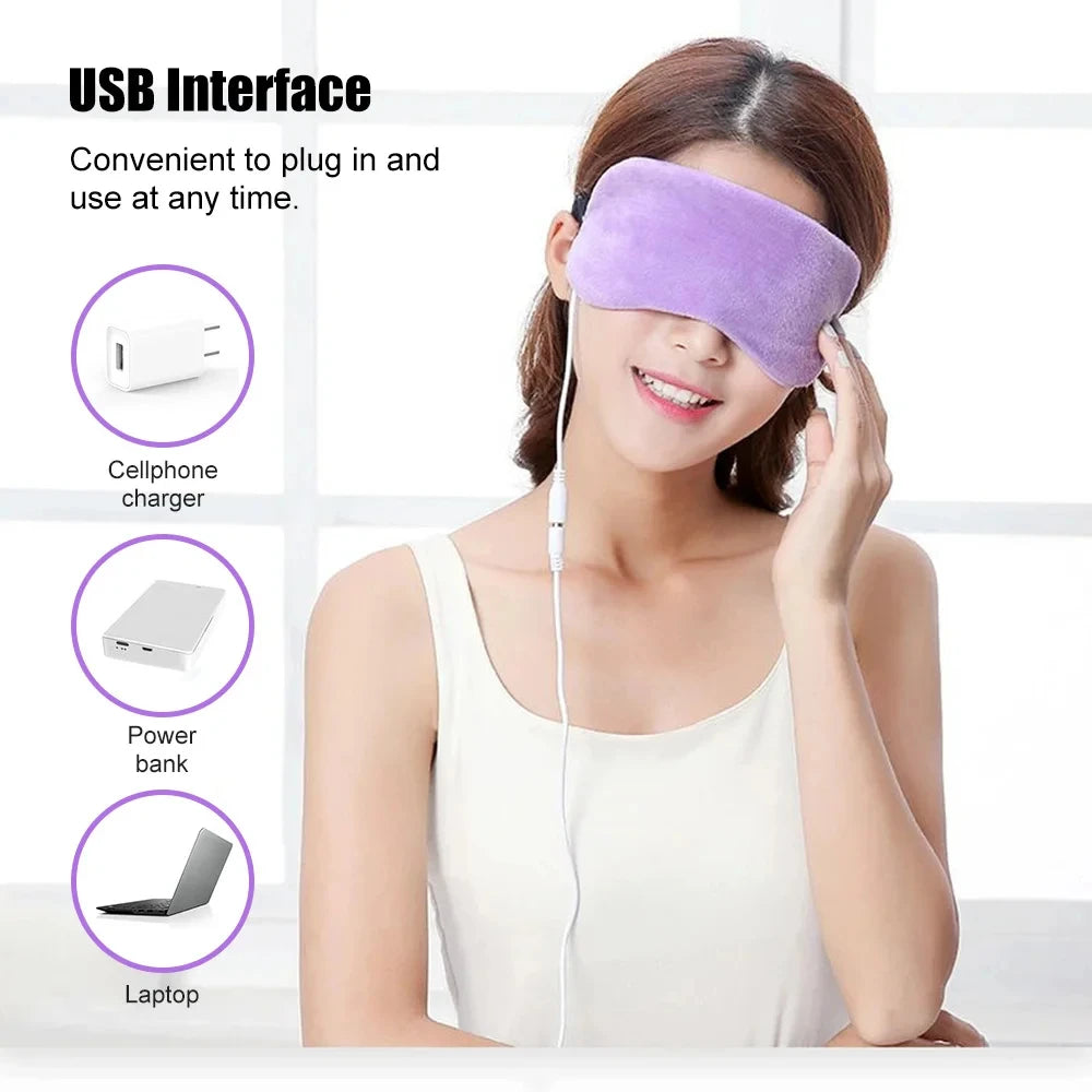 Masque pour les yeux chauffant USB pour les yeux secs et le sommeil – Compresse chaude avec température constante, cernes et poches Masque pour les yeux chauffant by Sirius Flow