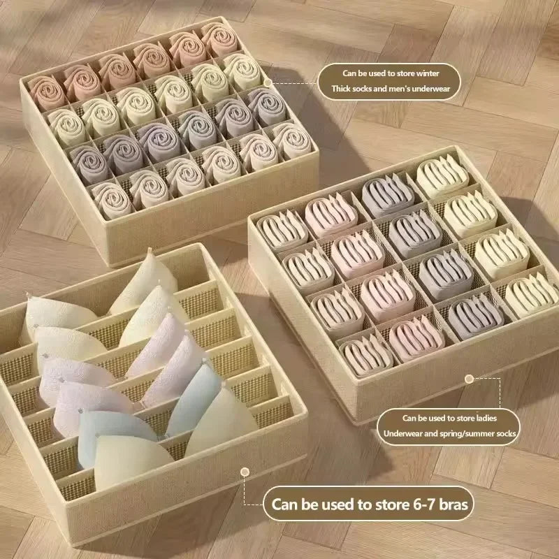 Boîte de rangement pour sous-vêtements, boîte de rangement pliable Non tissée, ensemble de Six pièces pour sous-vêtements, soutien-gorge, chaussettes, tiroir, boîte de finition, 4 pièces/1 ensemble by Sirius Flow
