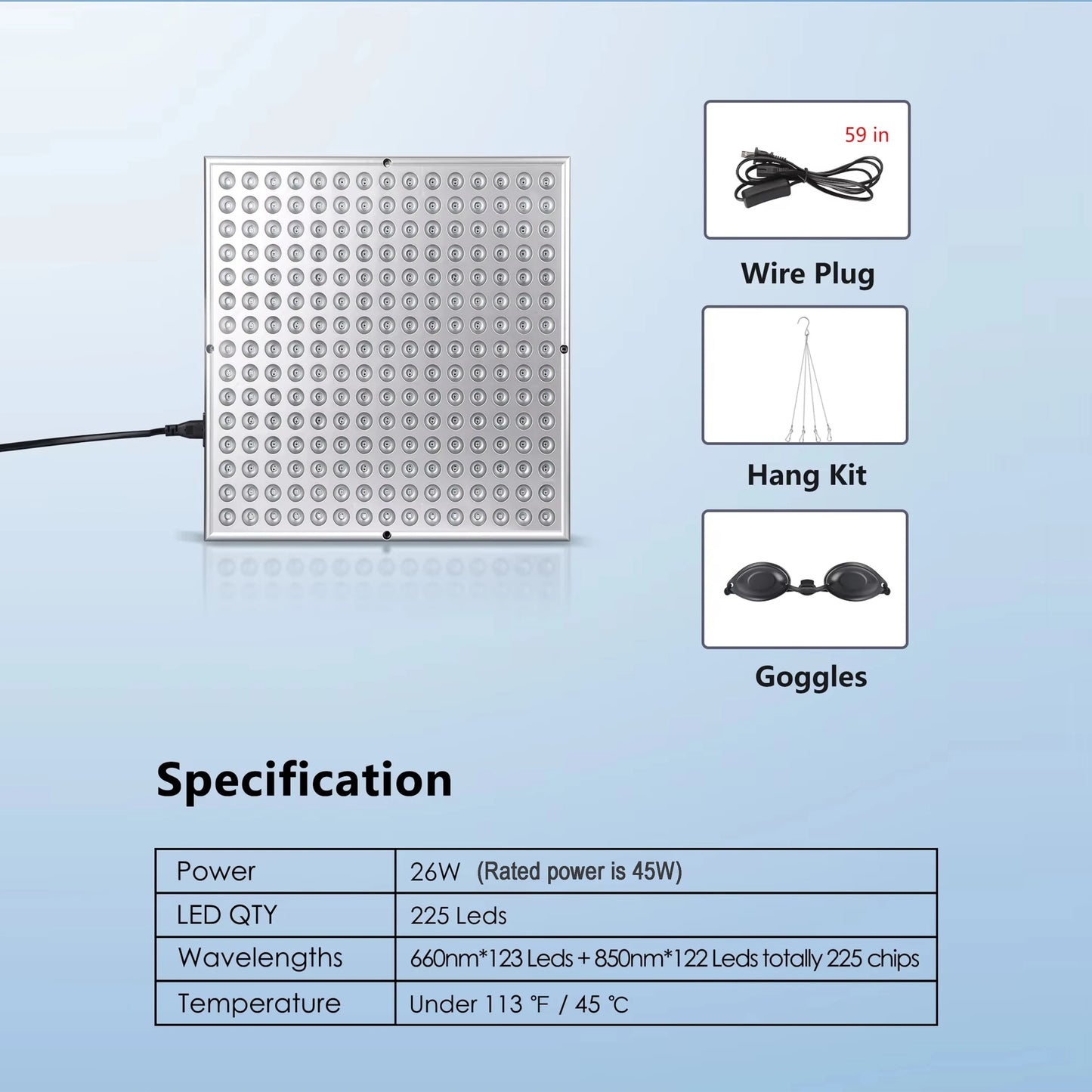 Lampe de panneau de thérapie à la lumière rouge à LED pour le visage, soins de la peau anti-âge, beauté du corps, outils de thérapie fongique, 225 by Sirius Flow