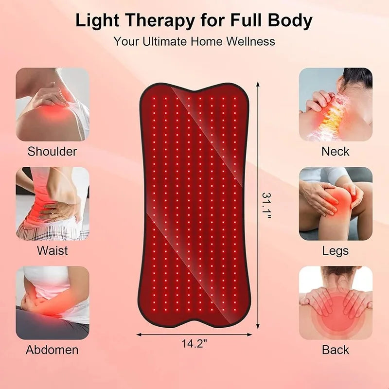 Coussin de thérapie par la lumière infrarouge rouge à 210 led, dispositifs de beauté pour le visage, le corps, le dos, les genoux, les mains et les pieds, coussin chauffant Portable 660nm 850nm by Sirius Flow