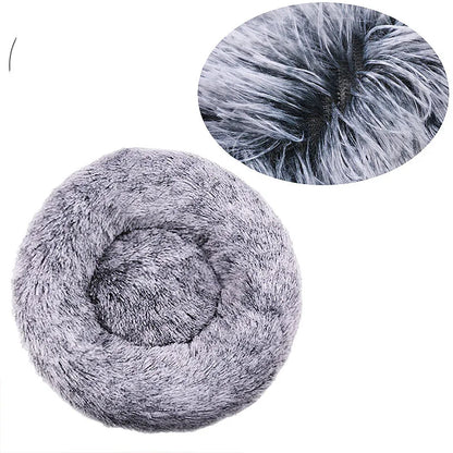 Lit rond en peluche super doux pour animaux de compagnie, lit pour grand chien, maison pour chat, long, moyen, sommeil chaud, hiver, 40-90cm by Sirius Flow