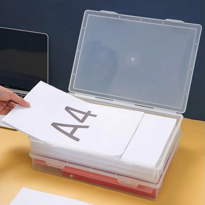 Boîte de rangement en plastique pour fournitures, grande capacité, informations transparentes, enregistrement domestique, forme carrée, boîte de rangement transparente A4 by Sirius Flow