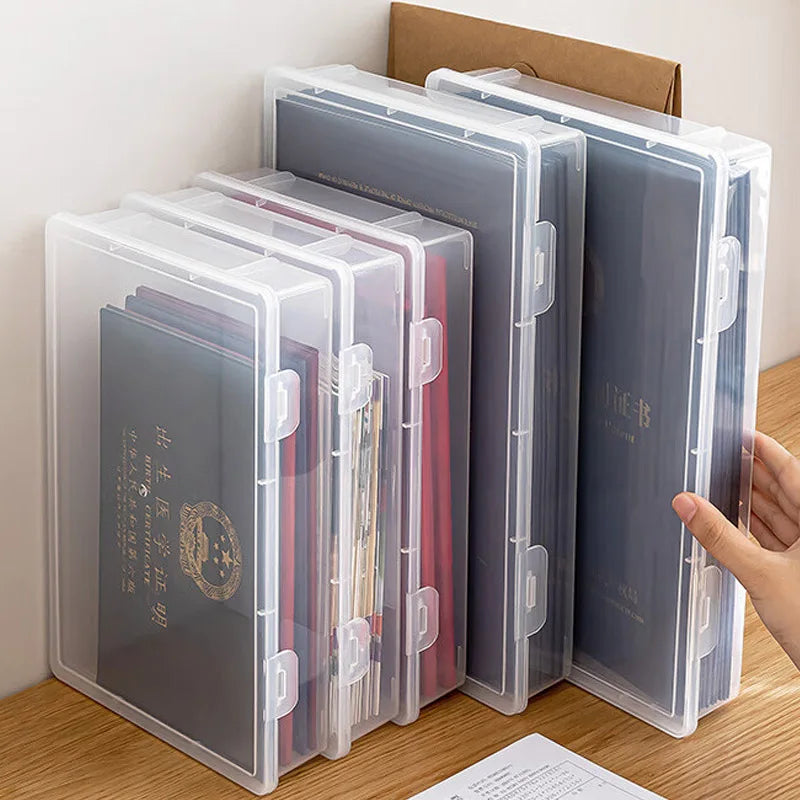 Boîte de rangement en plastique pour fournitures, grande capacité, informations transparentes, enregistrement domestique, forme carrée, boîte de rangement transparente A4 by Sirius Flow